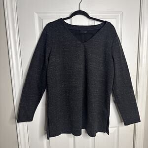 J Jill Wearever collection long sleeve v neck tunic blouse size Medium